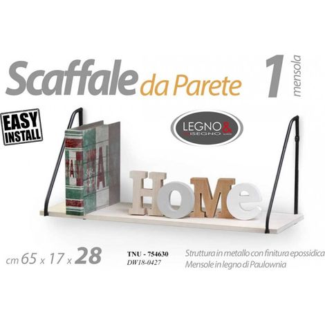 Urban Industrial Metall-Holz-Wandregal 65 x 17 x 28 h