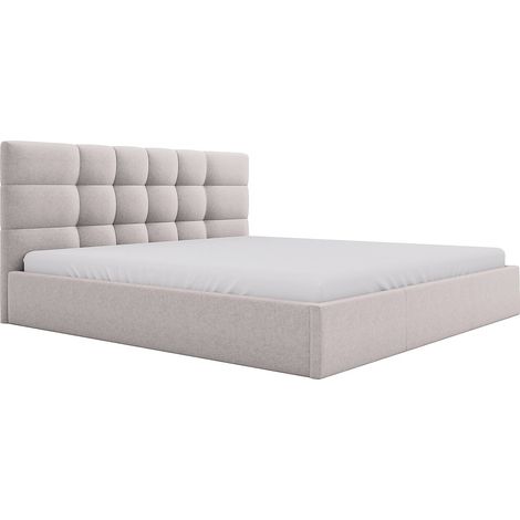 Letto con contenitore 200 x 200 cm Tessuto Beige - ELIAVA di PASCAL MORABITO