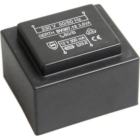 Gerth PTG383602 Transformateur pour circuits imprimés 1 x 230 V 2 x 18 V/AC 3.60 VA 100 mA V056081 (1/2)