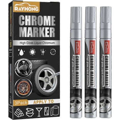 Stylo de peinture métallisée chromée liquide effet miroir, marqueur d'art imperméable pour loisirs créatifs (1/5)