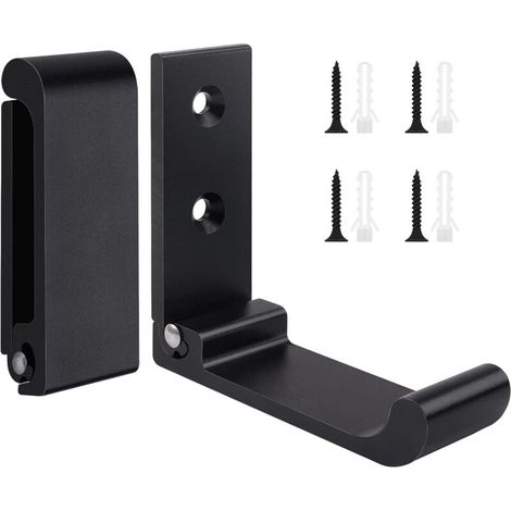 Ganci da parete pieghevoli in alluminio nero – Set da 2, portata massima 15 kg, angolo di 90°, ideali per cucina e bagno