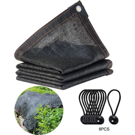 Net by-sun for plantation of garden, holes 22M drill on four sides, seams red, equipped of 8 rope d'attache, rate shading 65%-75% (1/5)