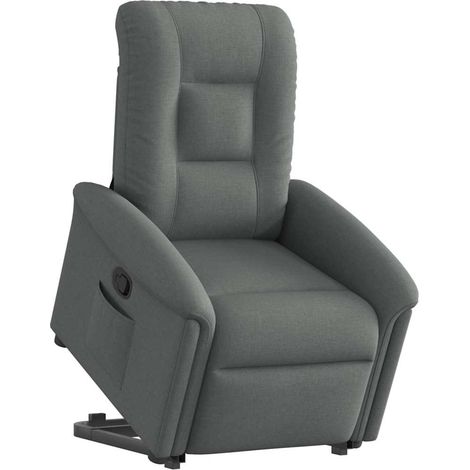 Relaxsessel mit Aufstehhilfe Dunkelgrau Stoff