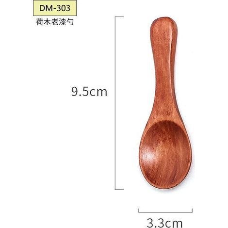 Cuillères En Bois - 10 x 3 x 0,5 cm - Pour Dégustation Condiments Sucre Sel - Lot De 6 (1/5)