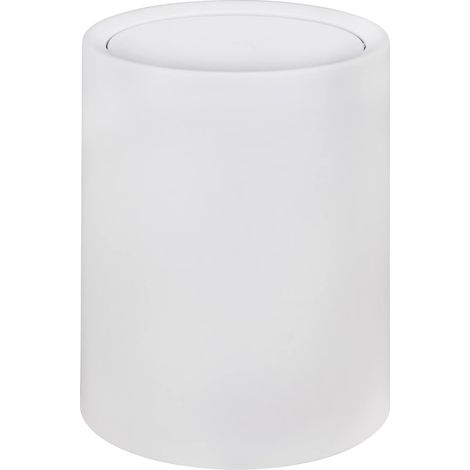Poubelle à Couvercle basculant Atri 6 litres Poubelle Salle de Bain à Couvercle en Plastique et Seau intérieur Sachet Plastique Invisible Accessoire Salle de Bain 21 x 25,5 cm Blanc (1/5)