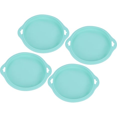 Moule à gâteau en silicone à étages, 4 pièces, forme ronde, moule à pain, moule à gâteau, ustensiles de cuisson antiadhésifs (vert L) (1/5)