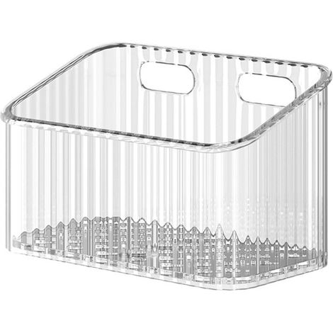 (4 pièces) Étagère de rangement de salle de bain en plastique transparent pour articles de toilette, accessoires pour cheveux, bijoux et maquillage. Support de rangement pour accessoires de maquillage (1/5)