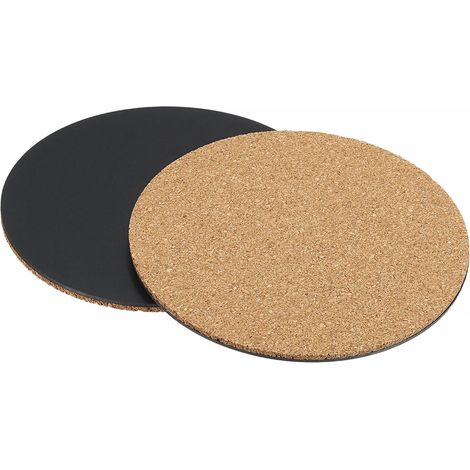 Lot de 4 tapis sol ronds en liège imperméables pour pots fleurs d'extérieur/jardin, 15 cm (6 pouces)