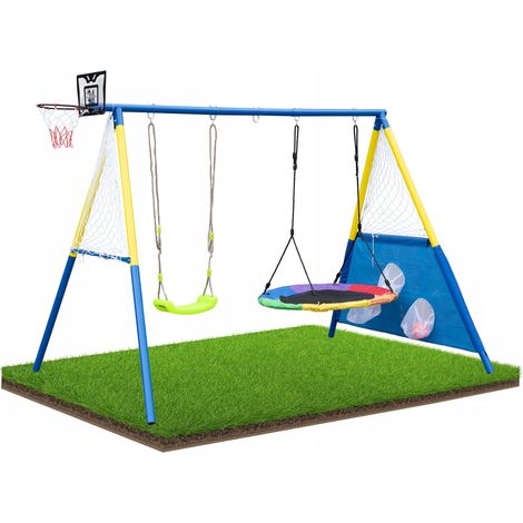 4-in-1-Doppel-Gartenschaukel für Kinder, Storchennest