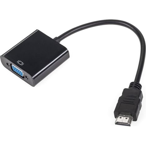Connecteur adaptateur fiche HDMI - prise VGA + AUDIO (1/2)