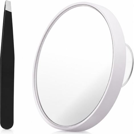 Miroir de maquillage grossissant 30X avec pince à épiler - Miroir portable à ventouse pour la beauté (1/5)