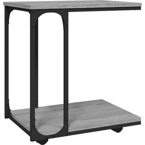 Maison Exclusive - Beistelltisch mit Rollen Grau Sonoma 50x35x55,