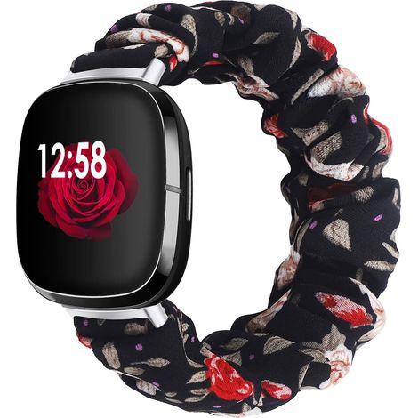 Bracelets compatibles avec Fitbit Sense / Versa 3, bracelets pour femmes et filles, accessoires de bracelet élastique imprimé, bracelet de rechange pour montre connectée Sense / Versa 3 (1/5)