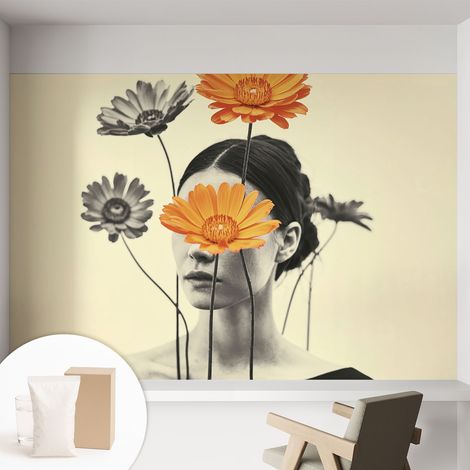 Papier peint intissé mural pour salon chambre à coucher tendance et originale - Colle incluse gratuite Vision surréaliste 152x104 cm (1/5)