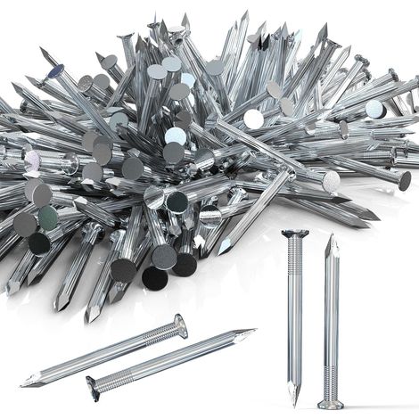 440 Pièces de Clous Pointe 25mm Acier Clous en Béton pour Tableaux Petits Clous Muraux pour Murs Clous Cadres Clous Bois Clous pour Briques Accrocher Clous en Bois Galvanisés (1/5)