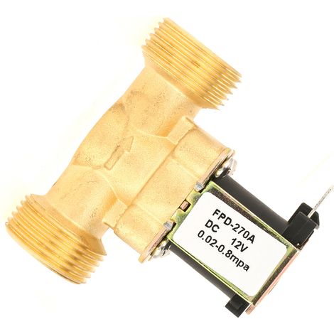Électrovanne à eau 1 pièce 12V CC laiton filetage G3/4 normalement fermée (1/5)