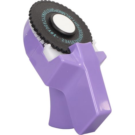 Mini imprimante d'étiquettes gaufrées manuelle, portable et ergonomique, avec ruban d'étiquettes, idéale pour le scrapbooking et le bricolage, violette. (1/5)