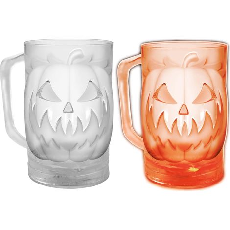 Tazza in plastica con manico, zucca luminosa, 700 ml (1/5)