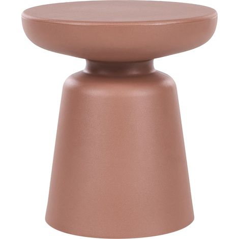 Accent Side Table Golden Brown Synthetic Material ø 39 cm Indoor and Outdoor Rust and Water Resistant TOFET (1/5)