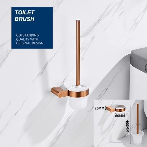 (Brosse WC) Porte-serviettes/porte-papier toilette/porte-manteau/porte-gobelet/porte-savon/accessoires de salle de bain en or rose brossé (1/5)