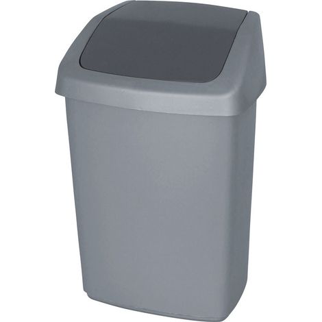 Poubelle à couvercle basculant 25L - 30.6 x 24.8 x 41.8 cm - Gris - Lot de 4 - Dbmark