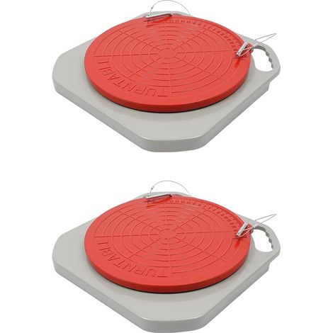 Lot de 2 plaques tournantes d'alignement de roue, mesure de l'axe à 360°, plaque rotative 2T avec blocs de transition et coussinet de pression, pour atelier, SUV, camionnette (1/5)