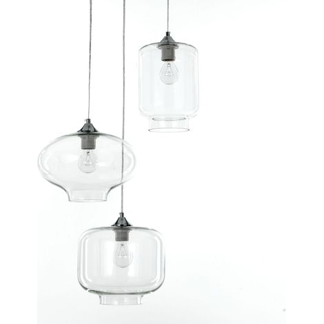 Lampadario in vetro trasparente cm. H126 Ø47 (1/5)