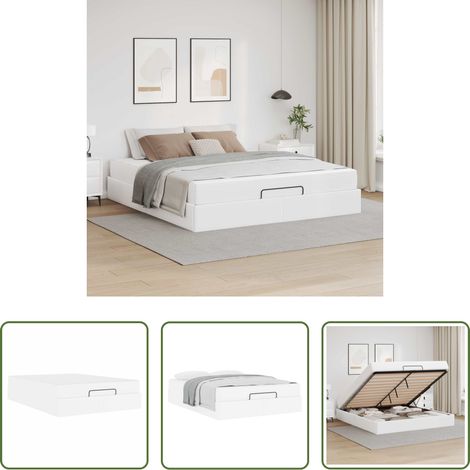 vidaXL Hochdichte Schaummatratze - Bettgestell mit Matratze mit Matratze 2 pcs Weiß PVC (1/5)