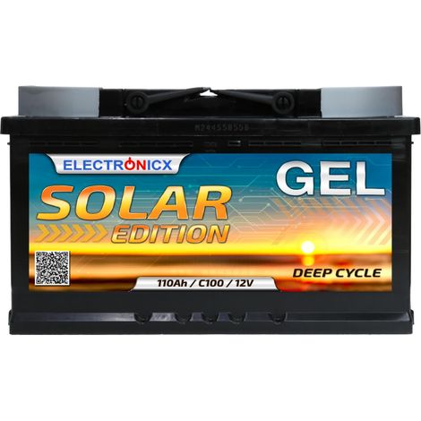 Solarbatterie 12V 110AH Electronicx Solar Edition GEL Batterie Solar Akku Versorgungsbatterie stromspeicher photovoltaik Camping Solaranlage Gartenh (1/5)