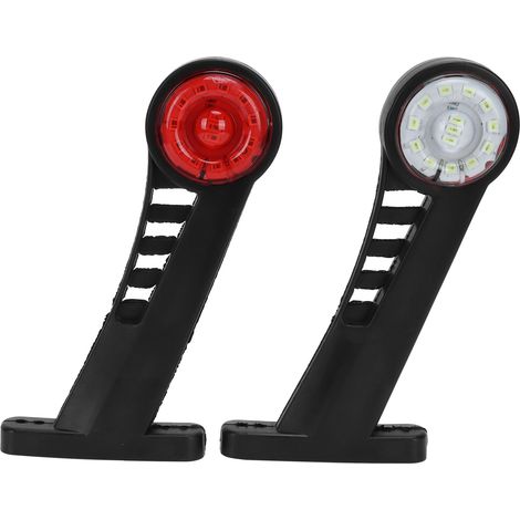 Lot de 2 feux de position latéraux bicolores à 28 LED pour camion, feu de signalisation 24 V, feu arrière pour remorque de voiture (1/5)