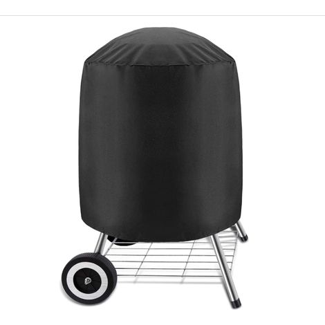 Holzkohlegrillabdeckung, wasserdichte Grillabdeckung für den Außenbereich, runde Grillabdeckung 58×77 cm, Schwarz (58 x 77 cm)