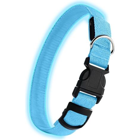 Collier lumineux pour chien - Collier réfléchissant à ouverture rapide avec lumière, adapté aux animaux âgés. (1/5)