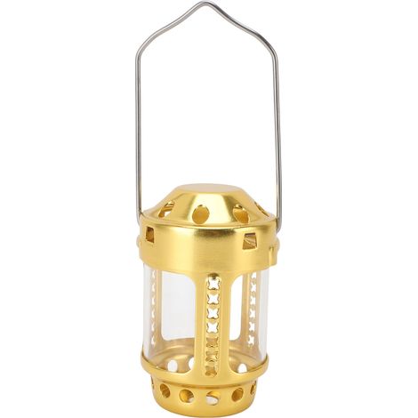 Lanterne vintage portable en métal pour bougie chauffe-plat, idéale pour le camping et les activités de plein air. (1/5)
