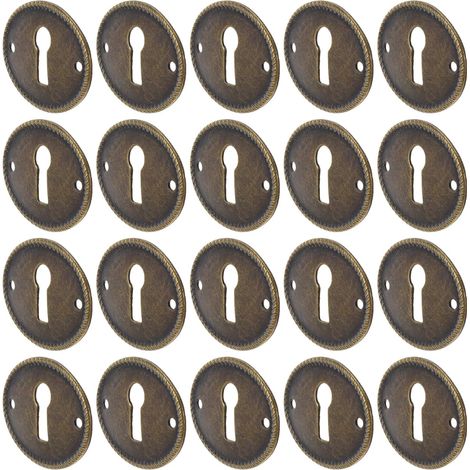 Plaques de recouvrement serrure ovales vintage, lot 20, pour (1/5)