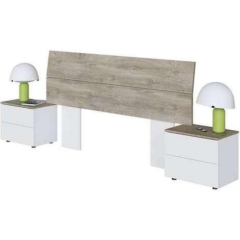 Conjunto de cabecero y dos mesitas Linuss 176/50/50cm(ancho) 96cm(Alto) 34cm(Fondo). (1/4)
