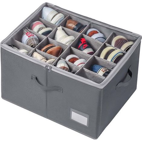 Dailygoods，Schuhaufbewahrungsbox für den Kleiderschrank，geeignet für 16 Paar Schuhe，große Schuhaufbewahrungsbox，transparent und faltbar (1/5)