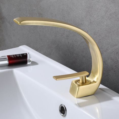 Robinet Lavabo - Monocommande Chaude Froide - Finition Électroplaquée - Installation Sur Plan - Valve Céramique 35 mm - 719 g (1/2)