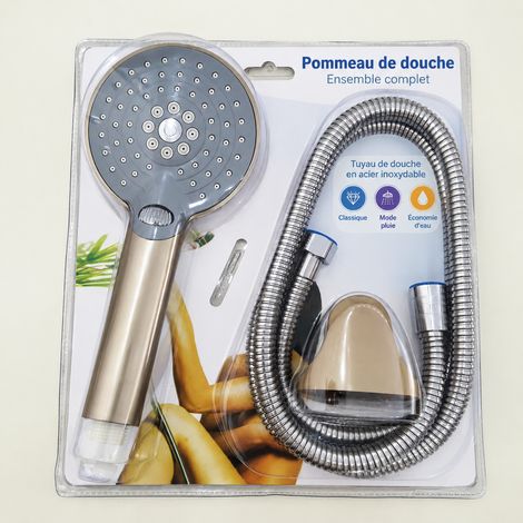 Ensemble de douche 3 pièces 0048 avec douchette ronde et interrupteur doré 0048 1,5 kg – Livraison gratuite