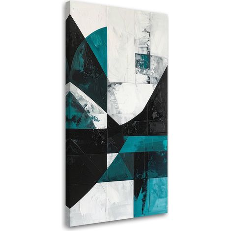 Wandbild für das Wohnzimmer Geometrische Abstrakt türkis 50x100 cm (1/5)