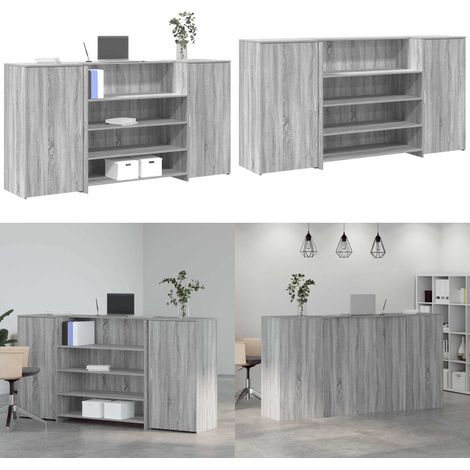 Empfangstheke Grau Sonoma 200x50x103,5 cm Holzwerkstoff - Holzwerkstoff - Tresen (1/5)