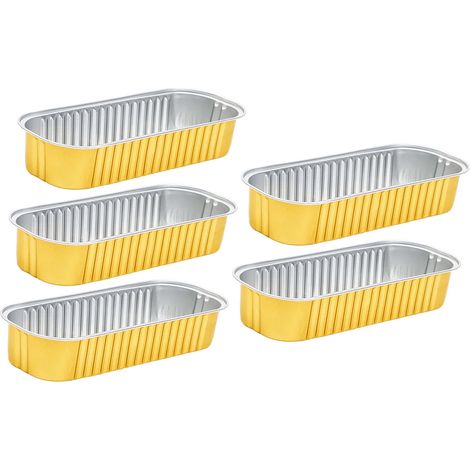 5 Moules en aluminium carrés pour friteuse à air, plaques de cuisson jetables, feuilles de cuisson pour friteuse, lot de 5 pièces (1/5)