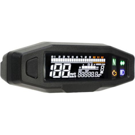 Compteur de vitesse polyvalent avec écran LCD, haute précision, jauge de niveau de carburant LED 12V, universel pour moto de course