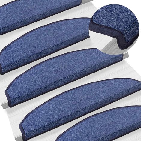 Maison Exclusive - Tappetini per scale autoadesivi 15 pcs Blu 80 x 24,5 x 3,5 cm