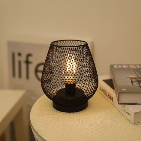 2 Lanterne LED Divers accessoire de portail, cage métallique, piles AA, lumière blanche chaude, intérieur/extérieur, décoration mariage (1/4)