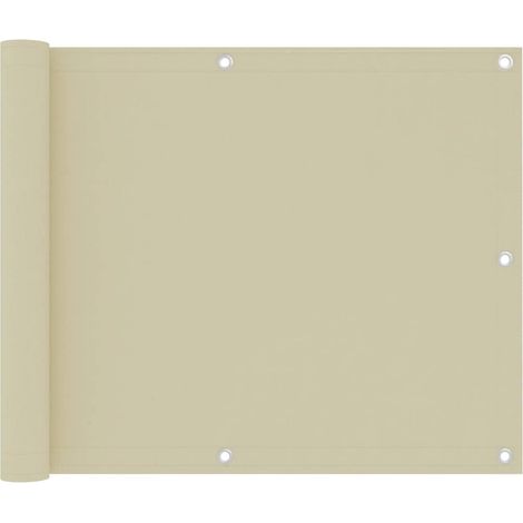 Paravent de balcon, couleur crème, 75 x 500 cm, tissu Oxford