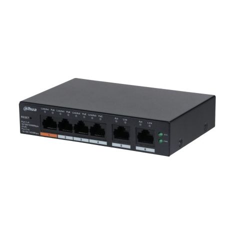 Dahua Technology DH-CS4006-4GT-60 commutateur réseau Géré L2 Gigabit Ethernet (10/100/1000) Connexion Ethernet, supportant l'alimentation via ce port (PoE) Noir