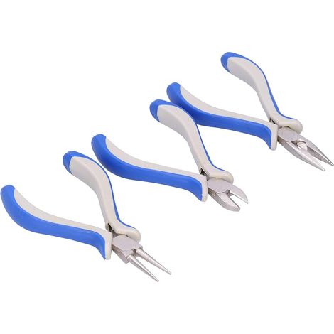 Kit De 3 Pinces À Bec Rond, Pince À Bec Aiguille, Pince Coupante, Outils De Fabrication De Bijoux Portables Pour Travaux Manuels, Enroulement Et Serrage (1/5)