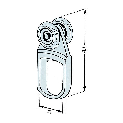 902 Carrello Nylon a 2 Ruote D 15 Acc P 10 kg Omge 50 Pezzi