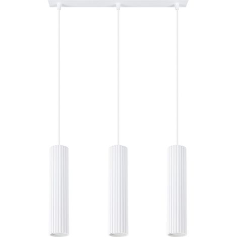 Pendelleuchte Aluminium GU10 H: max. 98 cm Weiß 3-flammig länglich Modern Hängeleuchte (1/5)