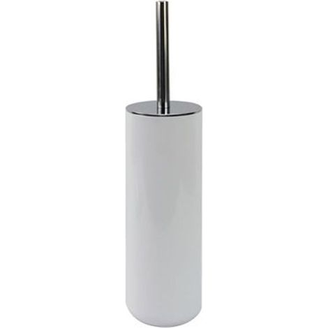 Cleafe - Portascopino Porta Scopino Con Scopettino Wc Bagno Toilette Bianco Silver 79866 - (1/2)